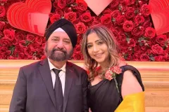 APS Women's Chair Navneet Sikka Sondhi after receiving Award as Youth Ambassador from AIA with APS President Gary Sikka